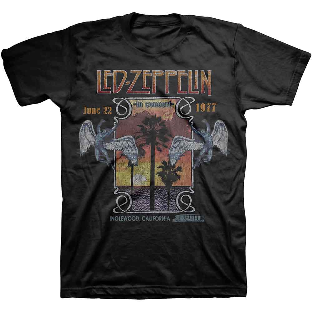 Led Zeppelin Unisex T-Shirt: Inglewood (Black)