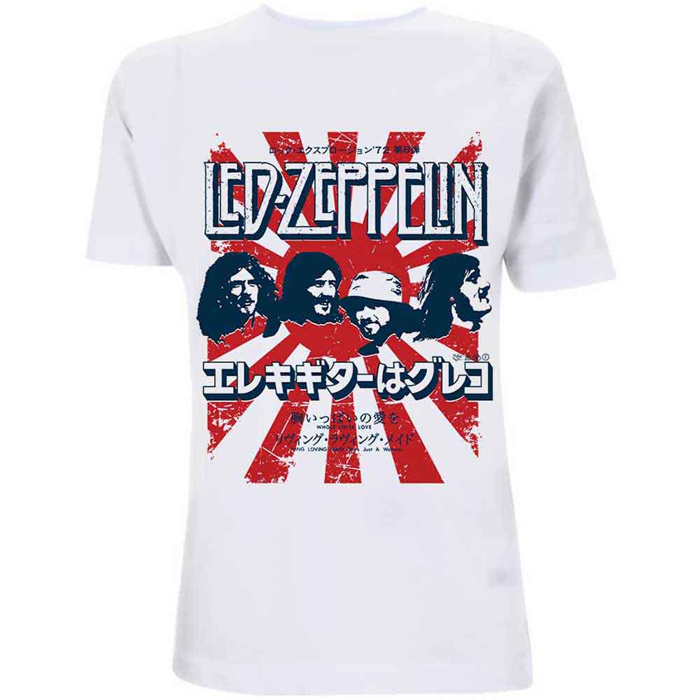 Led Zeppelin Unisex T-Shirt: Japanese Burst (White)