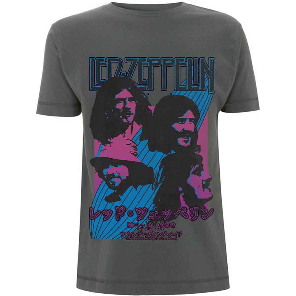 Led Zeppelin Unisex T-Shirt: Japanese Blimp (Charcoal Grey)