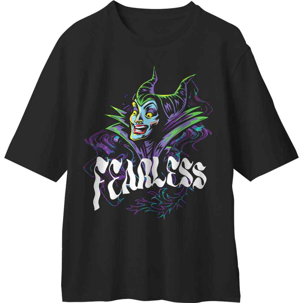 Disney Unisex T-Shirt: Maleficent Sleeping Beauty Fearless Maleficent (Black)