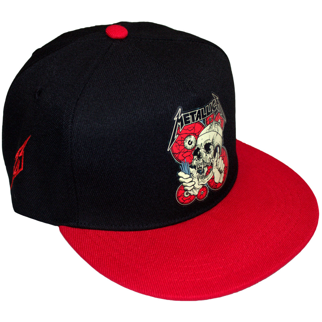 Metallica Unisex Snapback Cap: The Shortest Straw Red Eyes (Black & Red)