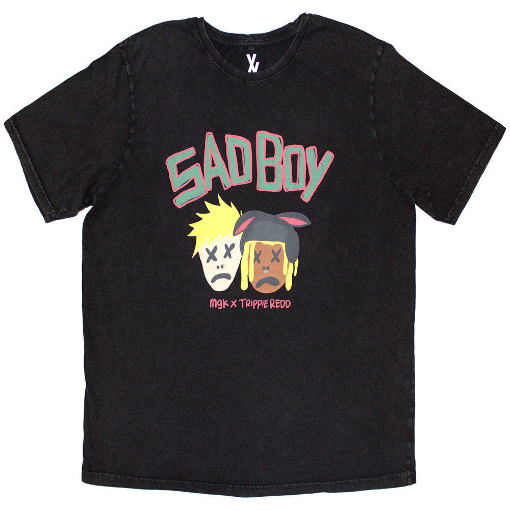 Machine Gun Kelly Unisex Stone Wash T-Shirt: Sad Boy (Black)
