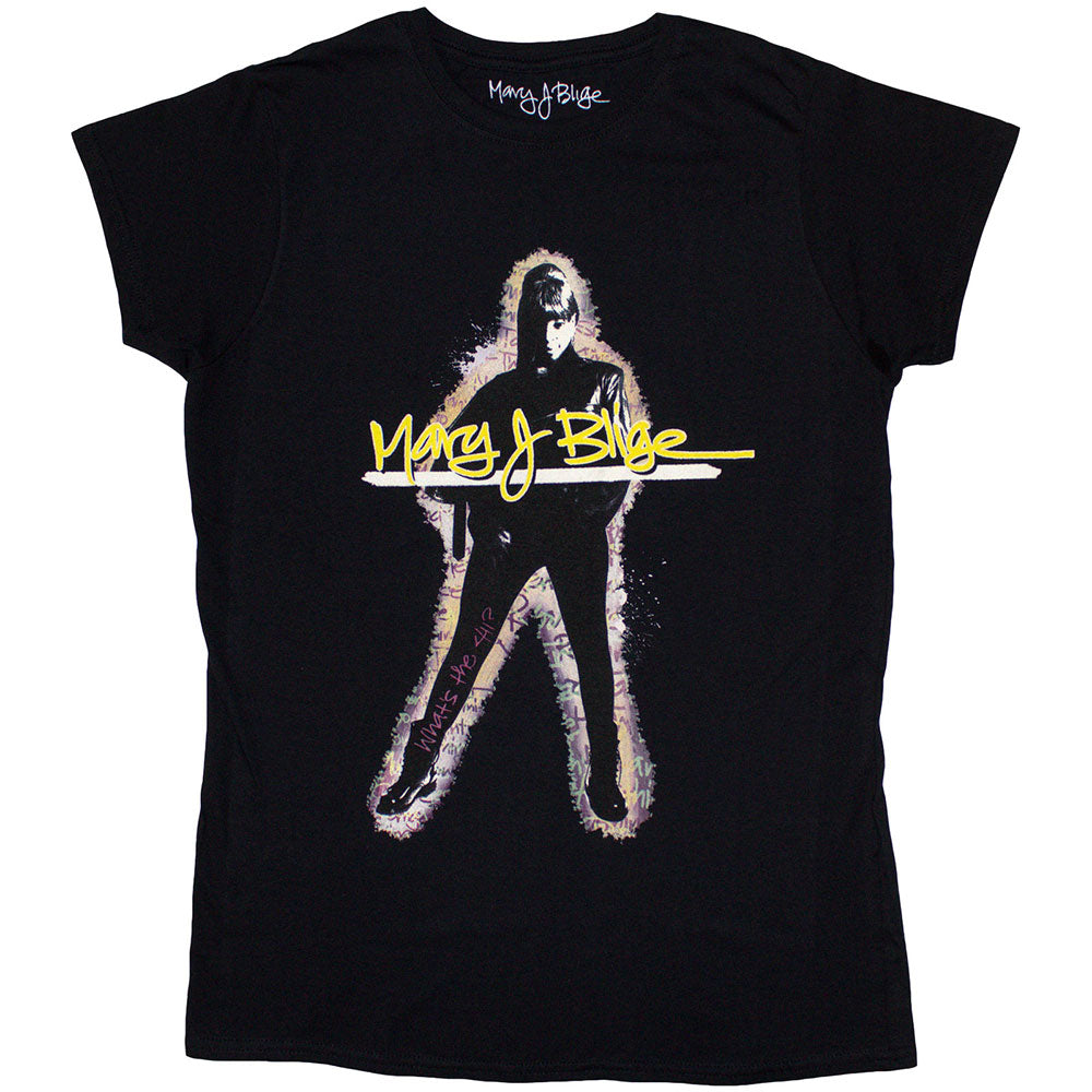 Mary J Blige Ladies T-Shirt: Glow (Black)