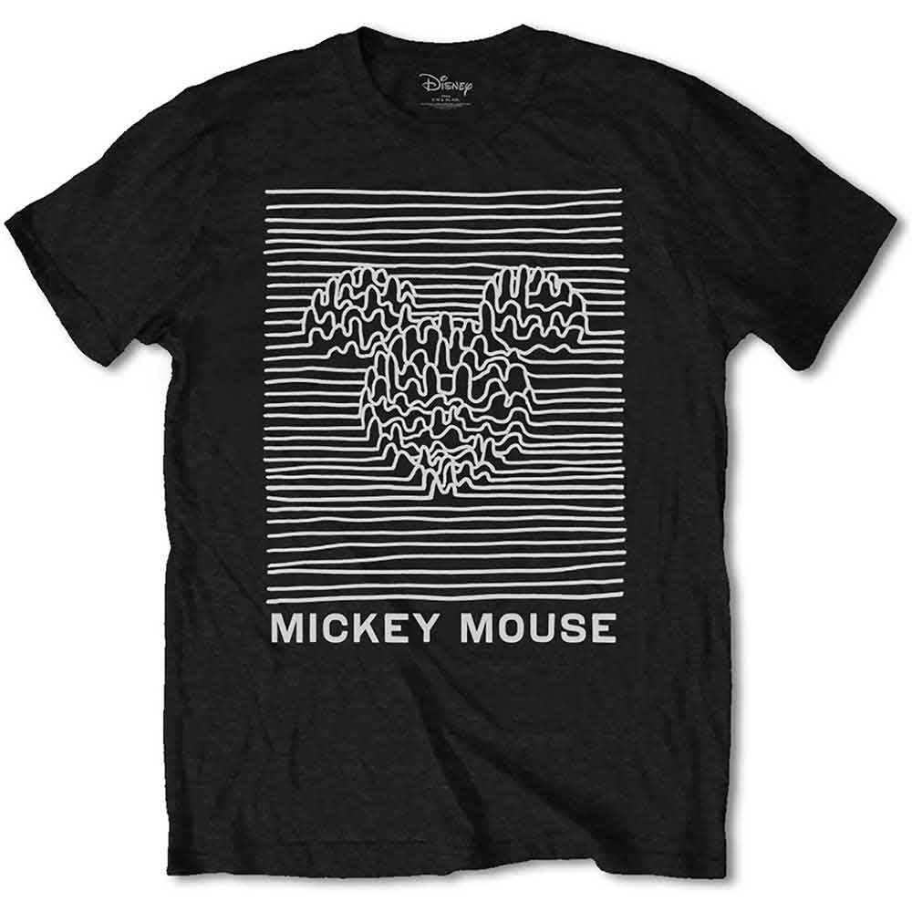 Disney Unisex T-Shirt: Mickey Mouse Unknown Pleasures (Black)