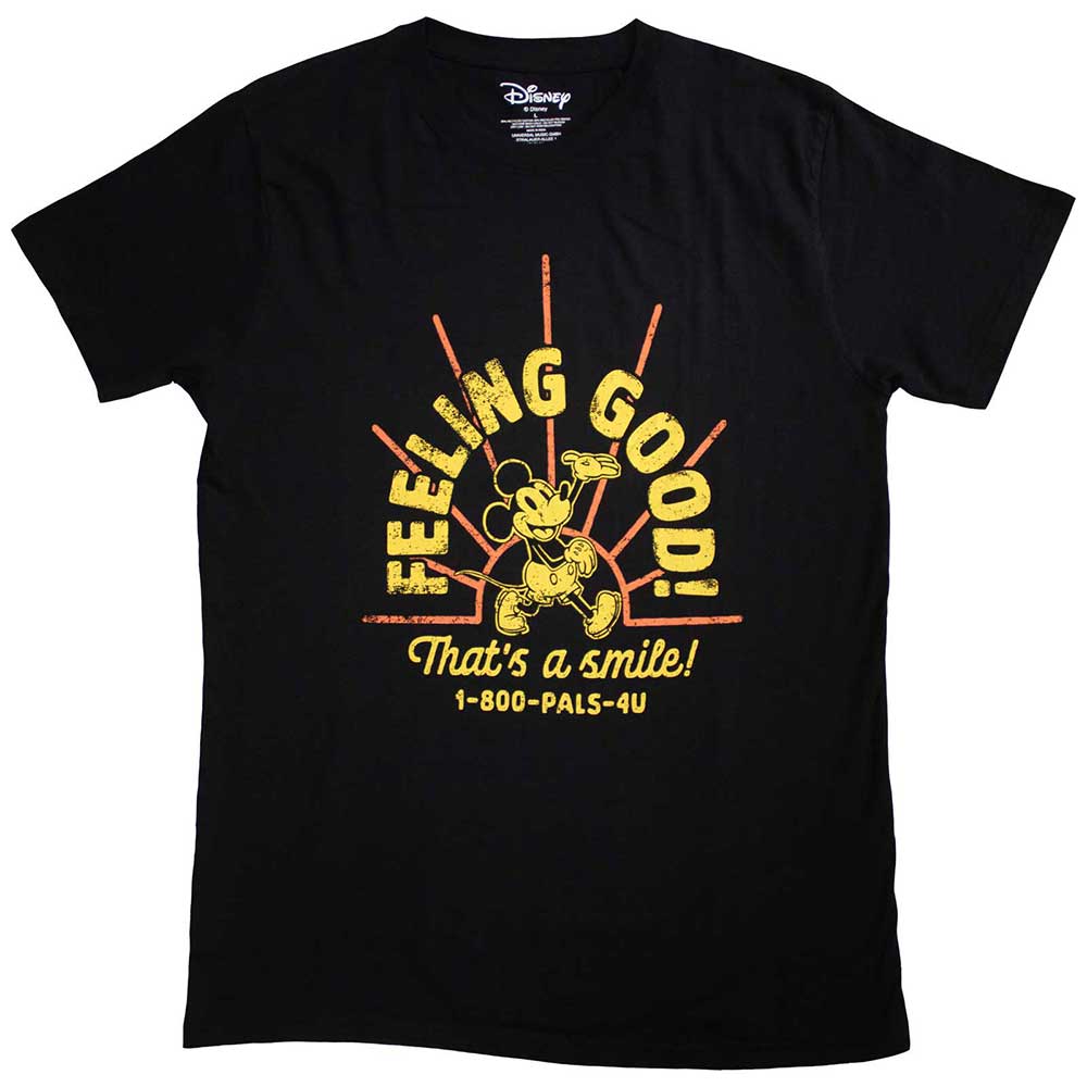 Disney Unisex T-Shirt: Mickey Mouse Feeling Good (Black)