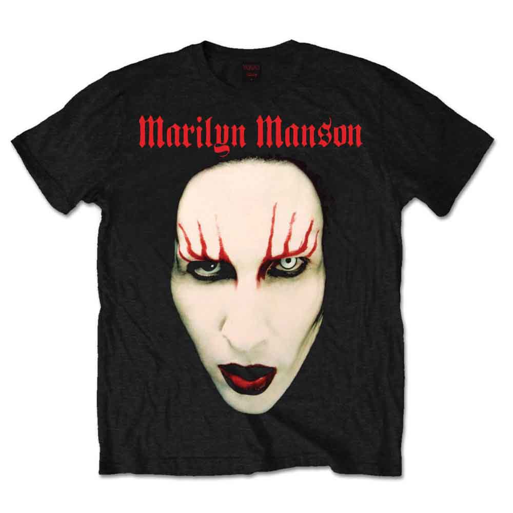 Marilyn Manson Unisex T-Shirt: Red Lips (Black)