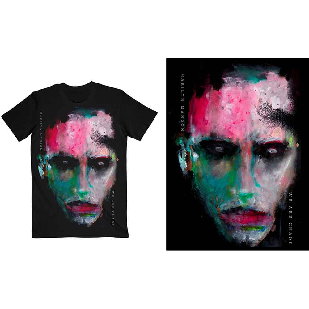 Marilyn Manson Unisex T-Shirt: We Are Chaos Cover (Black)