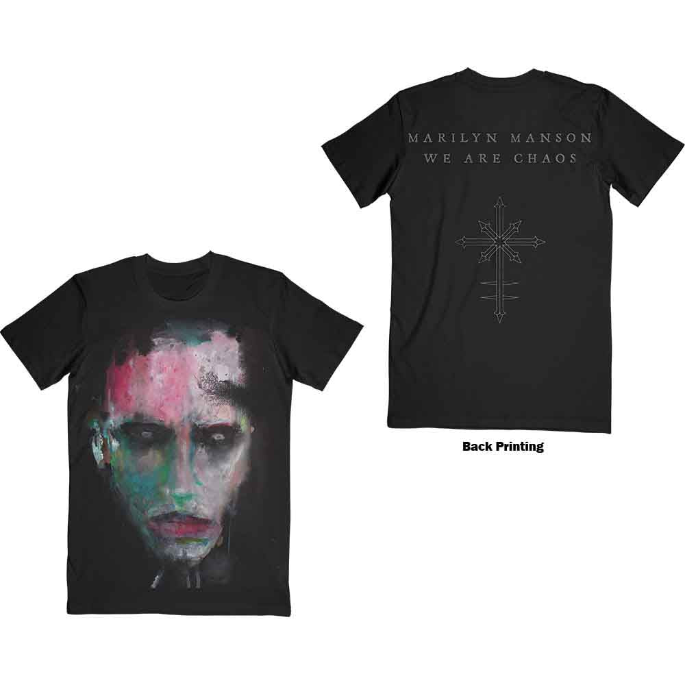 Marilyn Manson Unisex T-Shirt: We Are Chaos (Black) (Back Print)