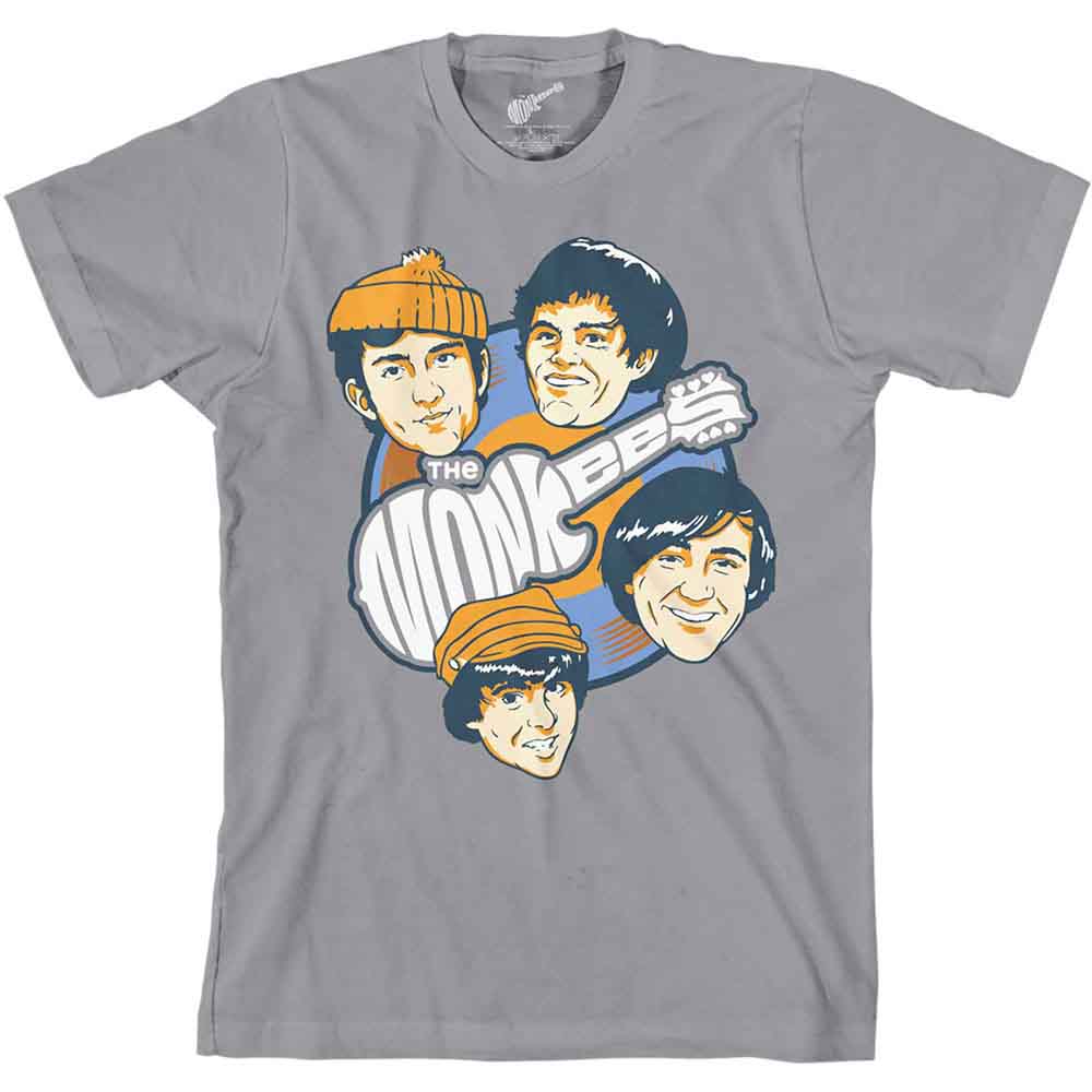 The Monkees Unisex T-Shirt: Vinyl Heads (Grey)