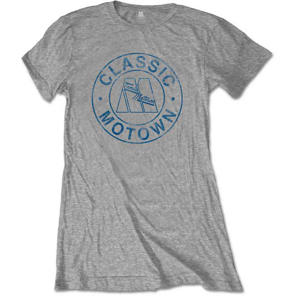 Motown Records Ladies T-Shirt: Classic Circle (Marl Grey)