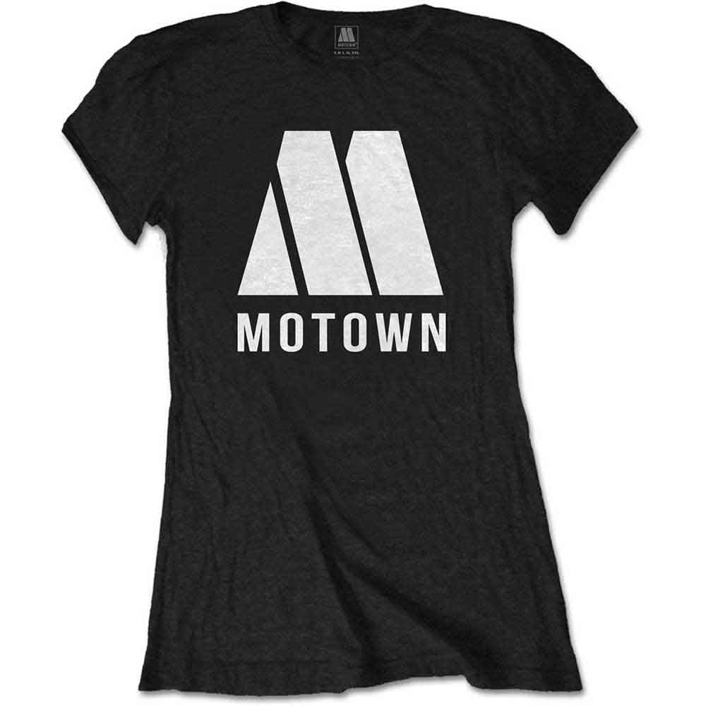 Motown Records Ladies T-Shirt: M Logo (Black)