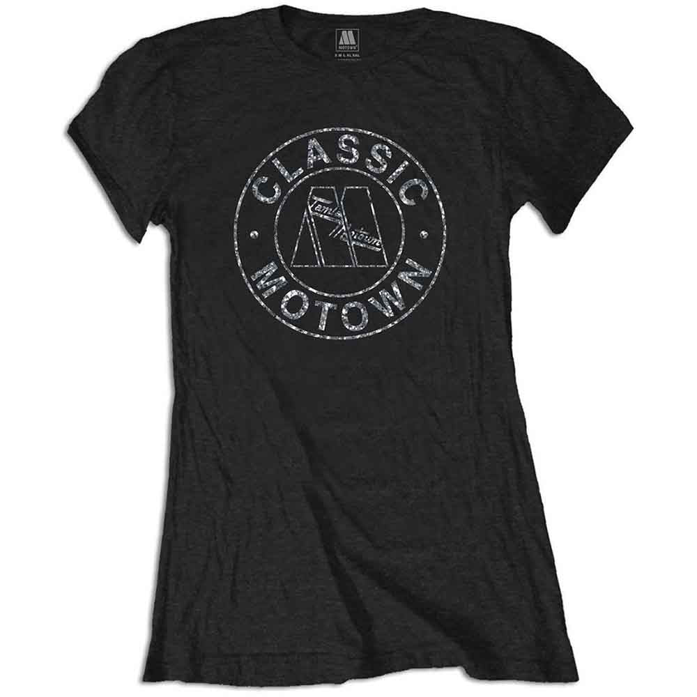 Motown Records Ladies T-Shirt: Classic (Black) (Embellished)