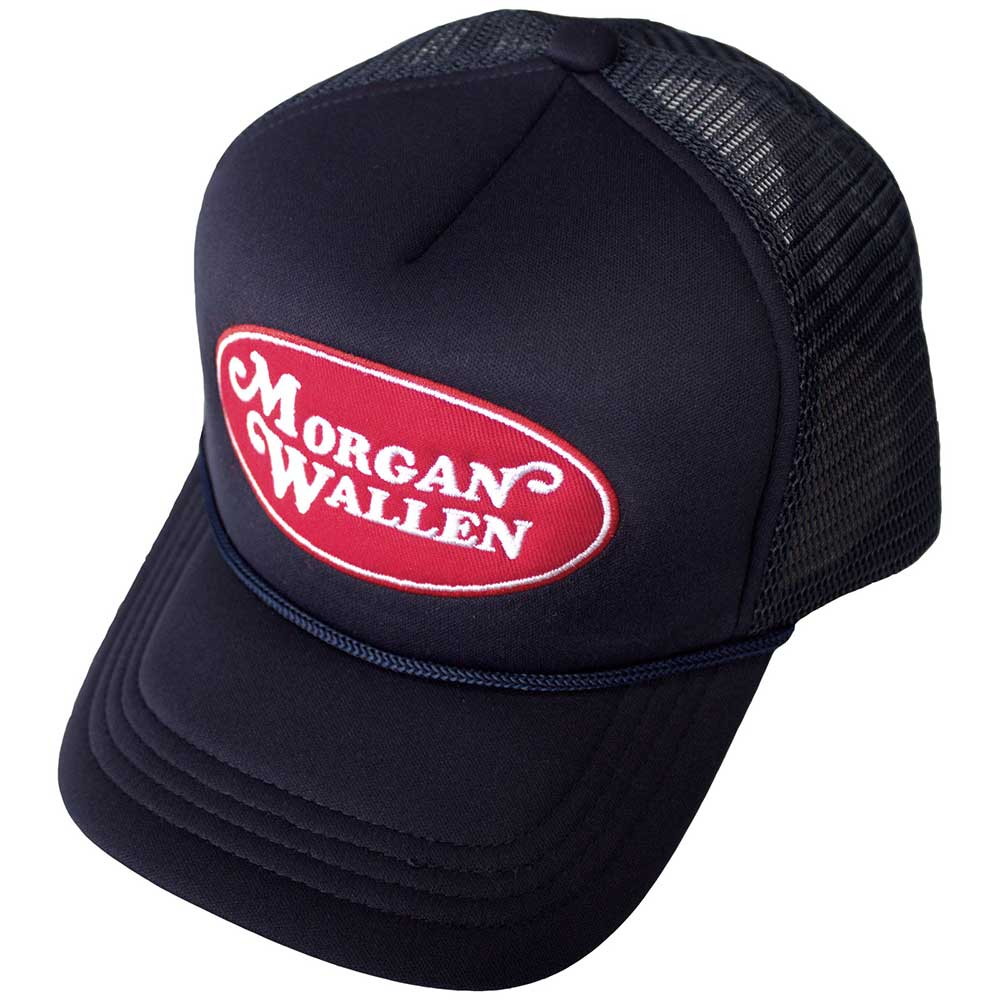 Morgan Wallen Unisex Mesh Back Cap: Oval Logo (Navy Blue)