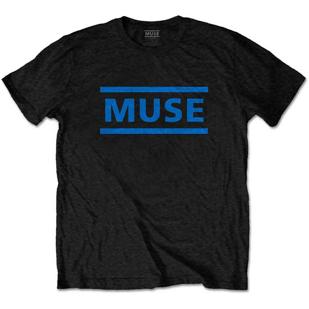 Muse Unisex T-Shirt: Dark Blue Logo (Black)