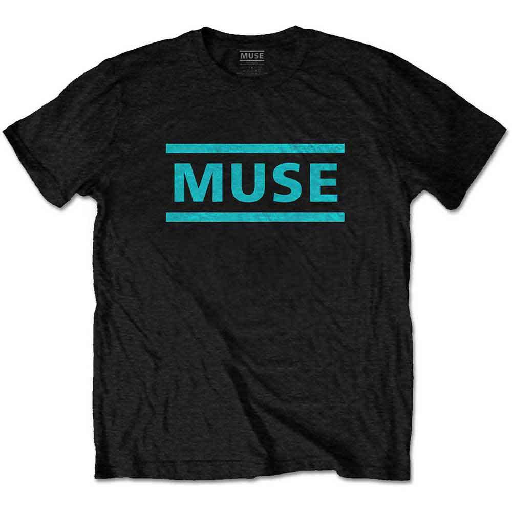 Muse Unisex T-Shirt: Light Blue Logo (Black)