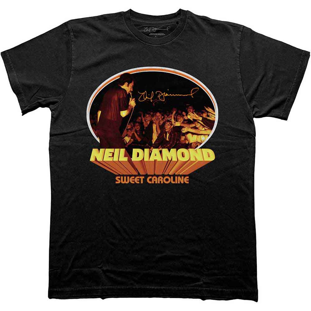 Neil Diamond Unisex T-Shirt: Sweet Caroline Oval (Black)