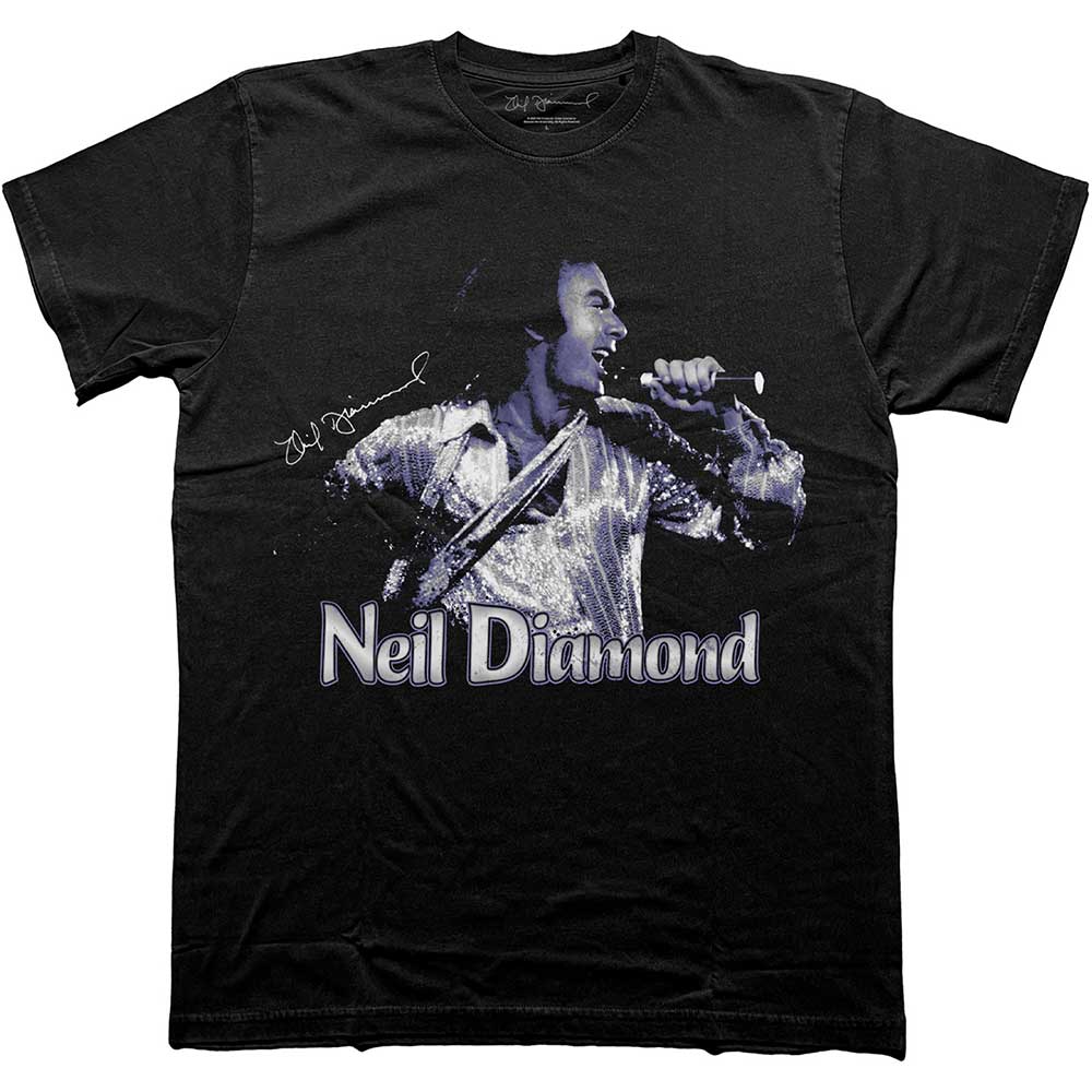 Neil Diamond Unisex T-Shirt: Singing (Black)