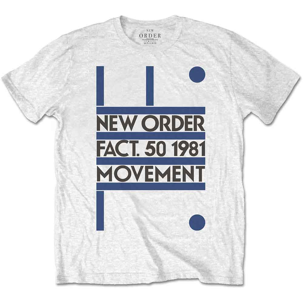 New Order Unisex T-Shirt: Movement (White)