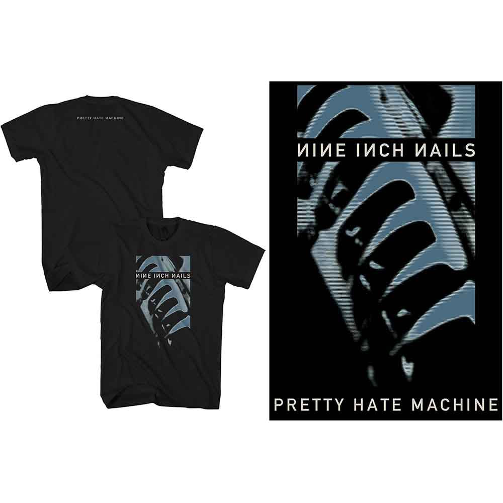 Nine Inch Nails Unisex T-Shirt: Pretty Hate Machine (Black) (Back Print)