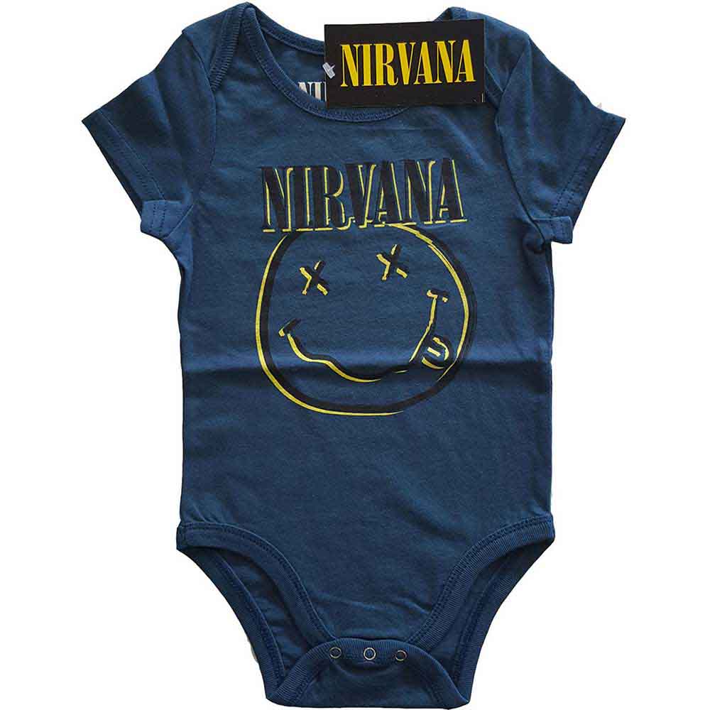 Nirvana Kids Baby Grow: Inverse Happy Face (Navy Blue)