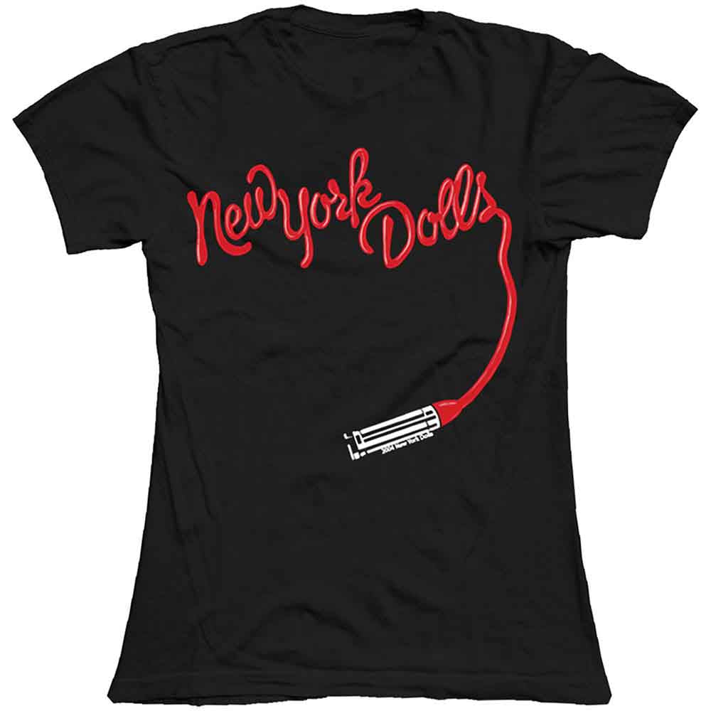 New York Dolls Ladies T-Shirt: Lipstick Logo (Black)