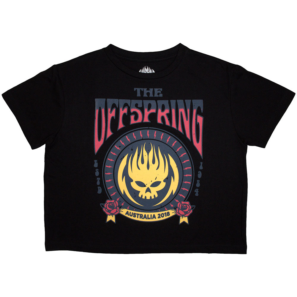 The Offspring Ladies Crop Top: Australia 2018 (Black)