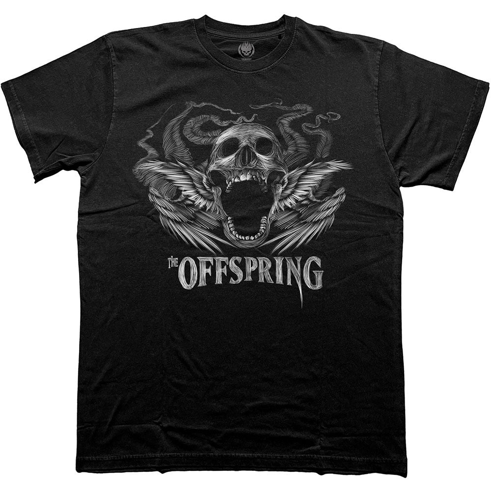 The Offspring Unisex T-Shirt: Feathered Winged Skull (Black)