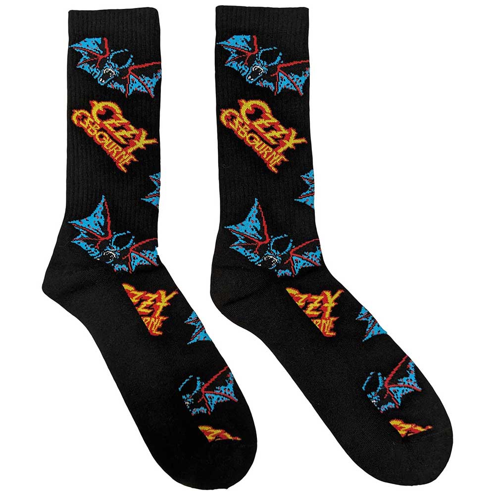 Logos & Bats Unisex Ankle Socks (UK Size 7 - 11) | Ozzy Osbourne