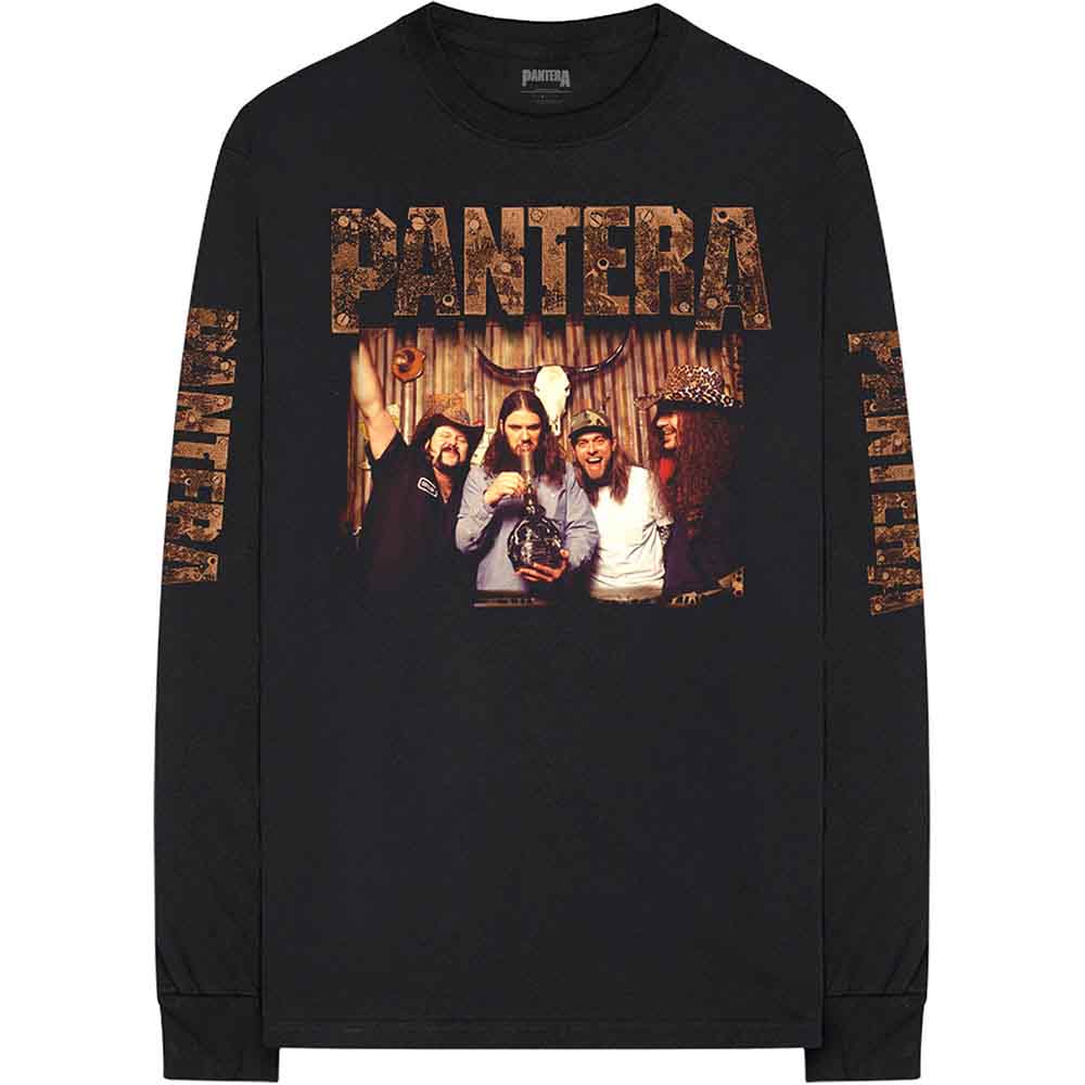 Pantera Unisex Long Sleeve T-Shirt: Bong Group (Black) (Sleeve Print)