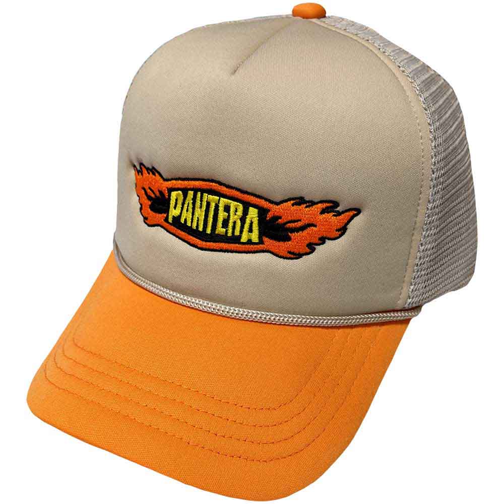 Pantera Unisex Mesh Back Cap: Flames Logo (Orange & Sand)