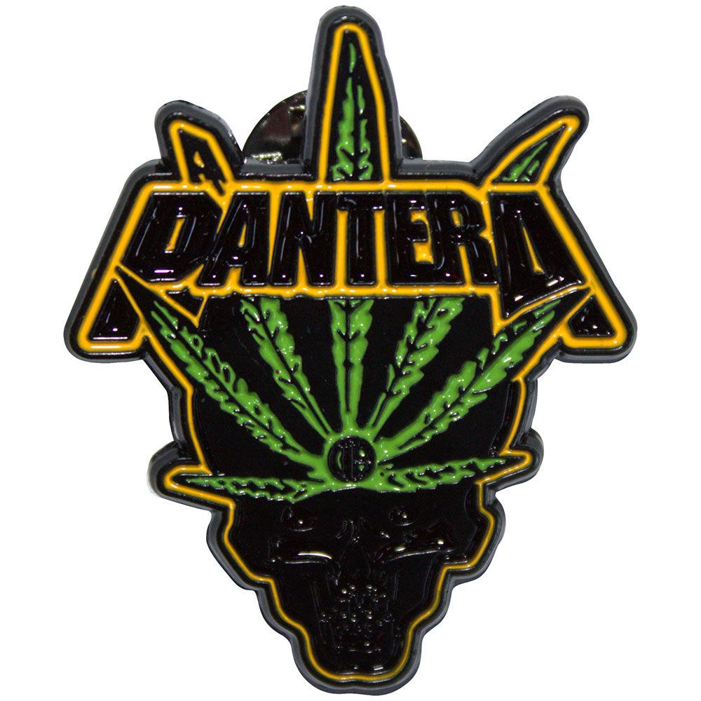 Pantera Pin Badge: Leaf Skull