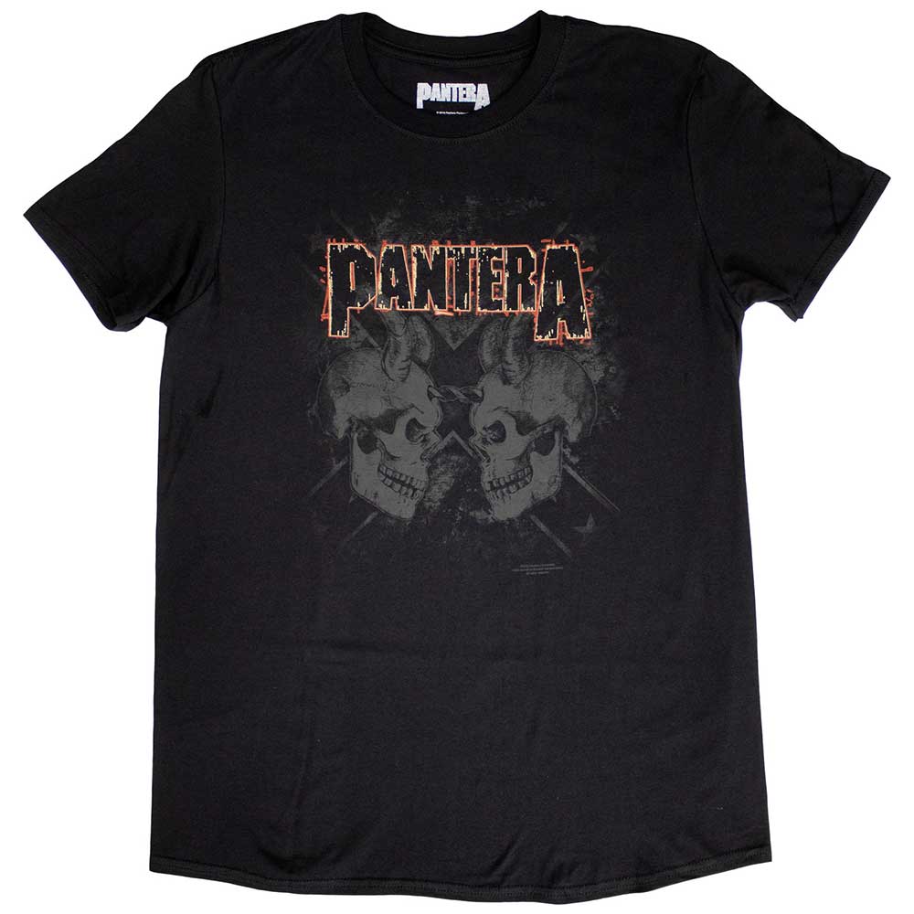 Pantera Unisex T-Shirt: Watermarked Skulls (Black)