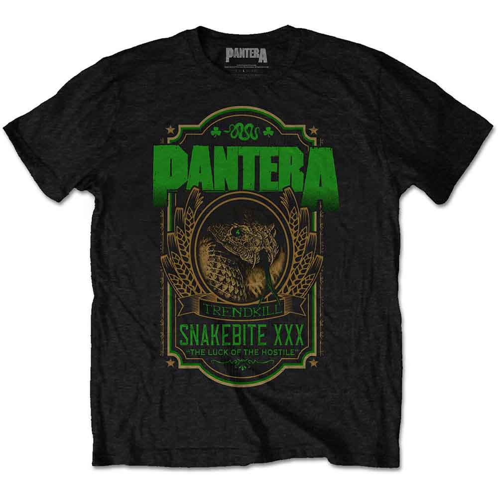 Pantera Unisex T-Shirt: Snakebite XXX Label (Black)