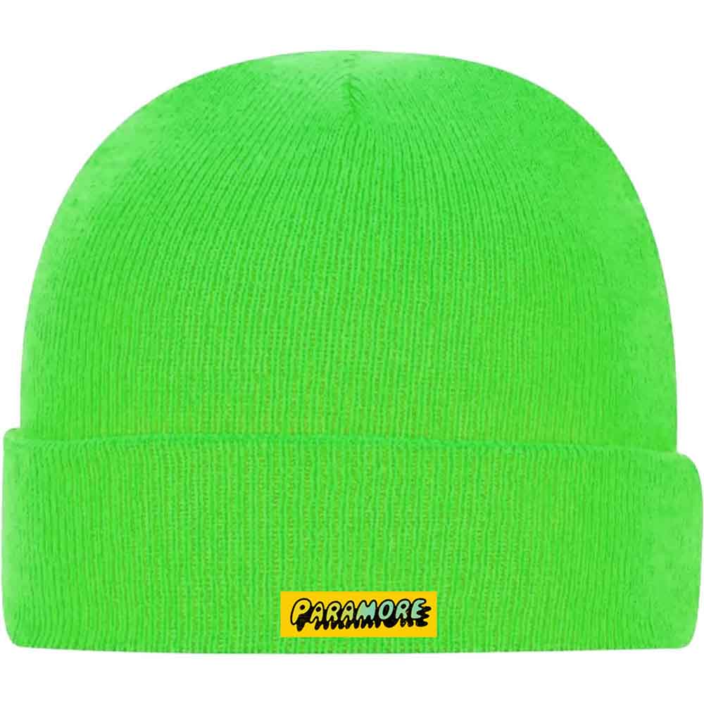 Paramore Unisex Beanie Hat: Logo (Fluorescent Green)