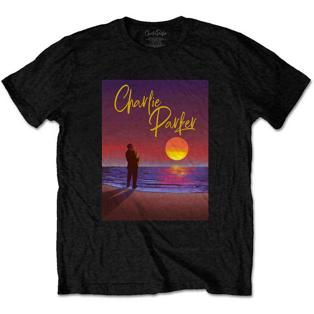 Charlie Parker Unisex T-Shirt: Purple Sunset (Black)