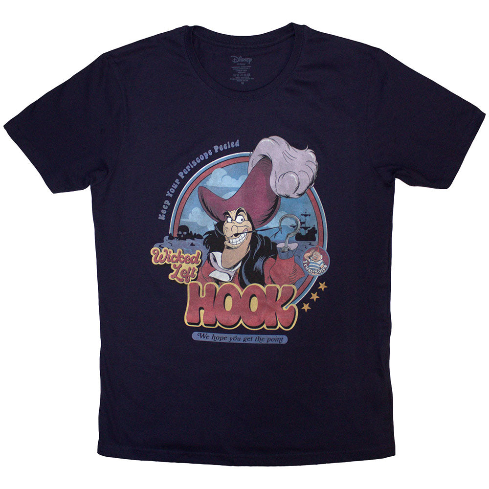 Disney Unisex T-Shirt: Peter Pan Wicked Left Hook (Navy Blue)