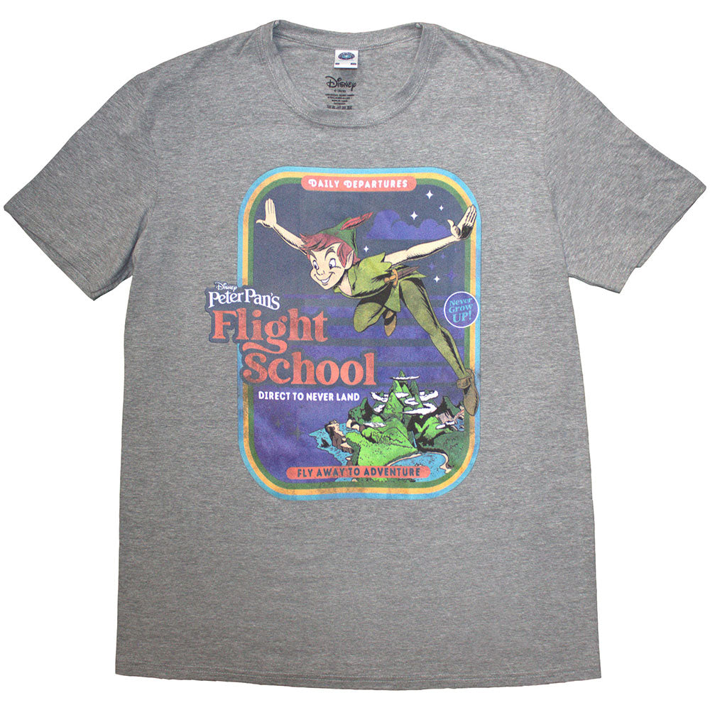 Disney Unisex T-Shirt: Peter Pan Flight School (Grey)