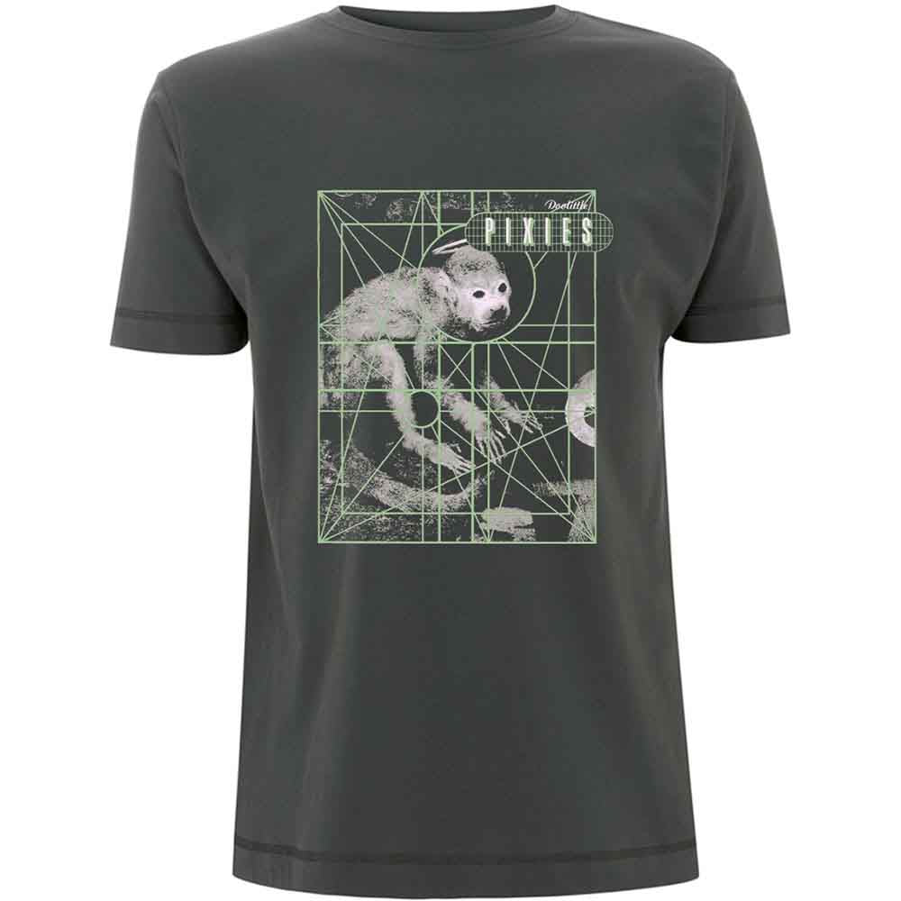 Pixies Unisex T-Shirt: Monkey Grid (Charcoal Grey)