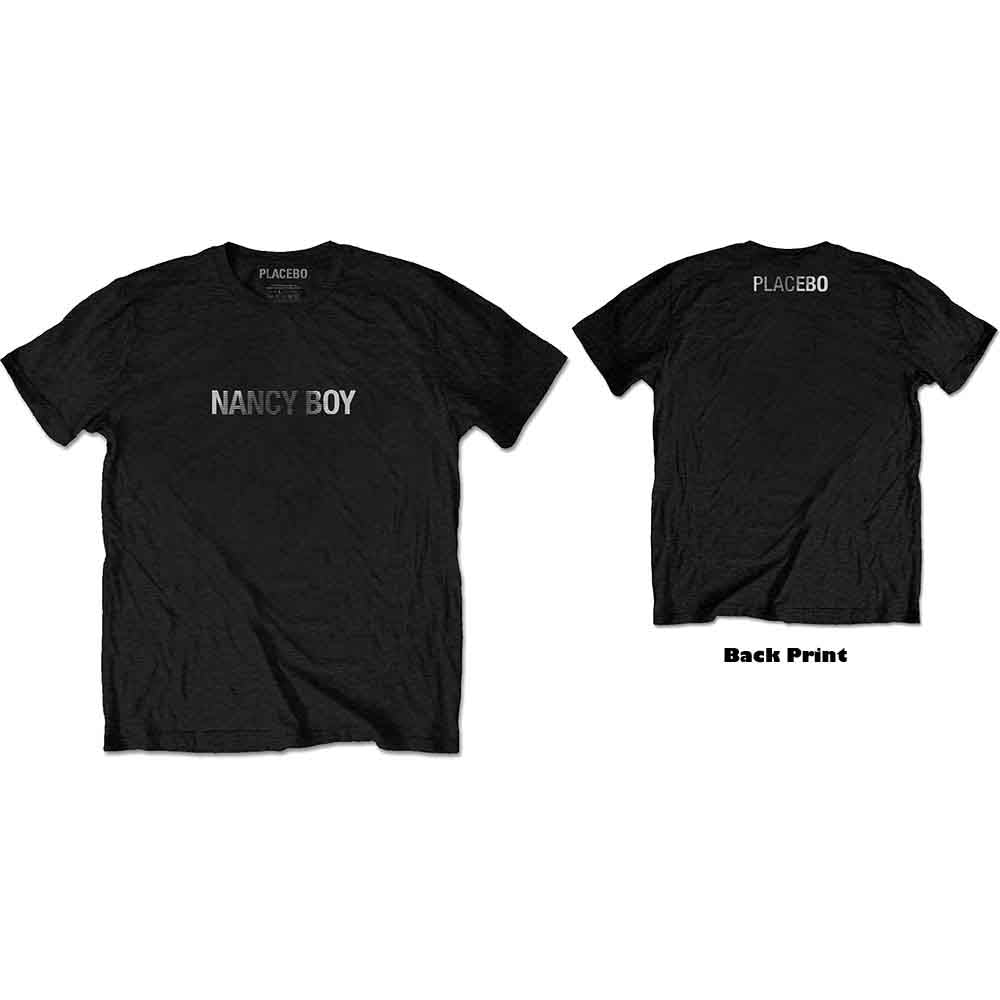 Placebo Unisex T-Shirt: Nancy Boy (Black) (Back Print)