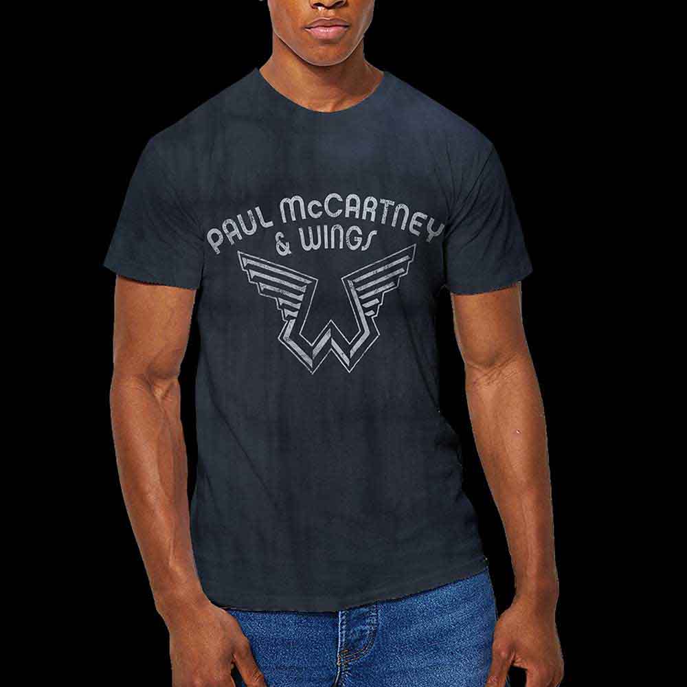 Paul McCartney Unisex T-Shirt: Logo (Blue) (Wash Collection)