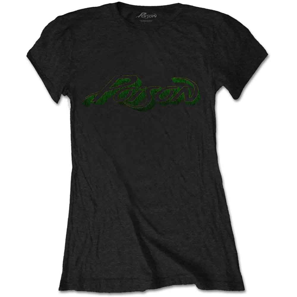 Poison Ladies T-Shirt: Vintage Logo (Black)