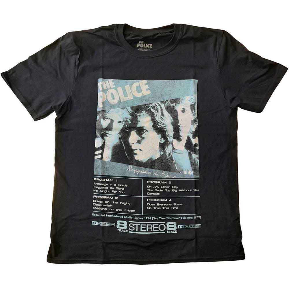 The Police Unisex T-Shirt: Reggatta 8 Track (Black)