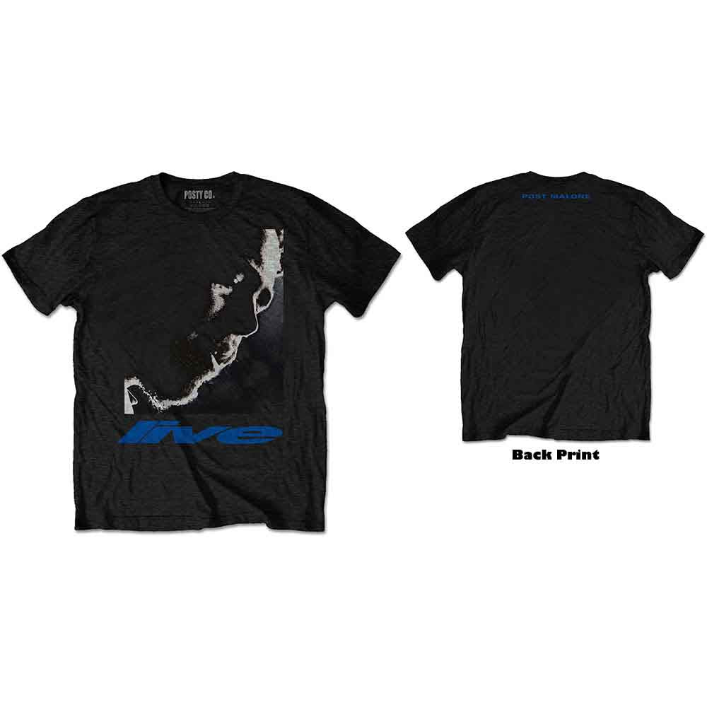 Post Malone Unisex T-Shirt: HT Live Close-Up (Black) (Back Print)