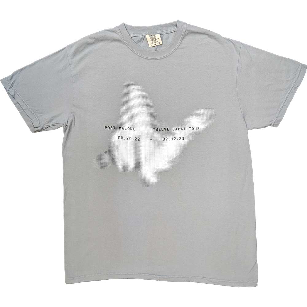 Post Malone Unisex T-Shirt: Butterfly (Grey) (Ex-Tour)