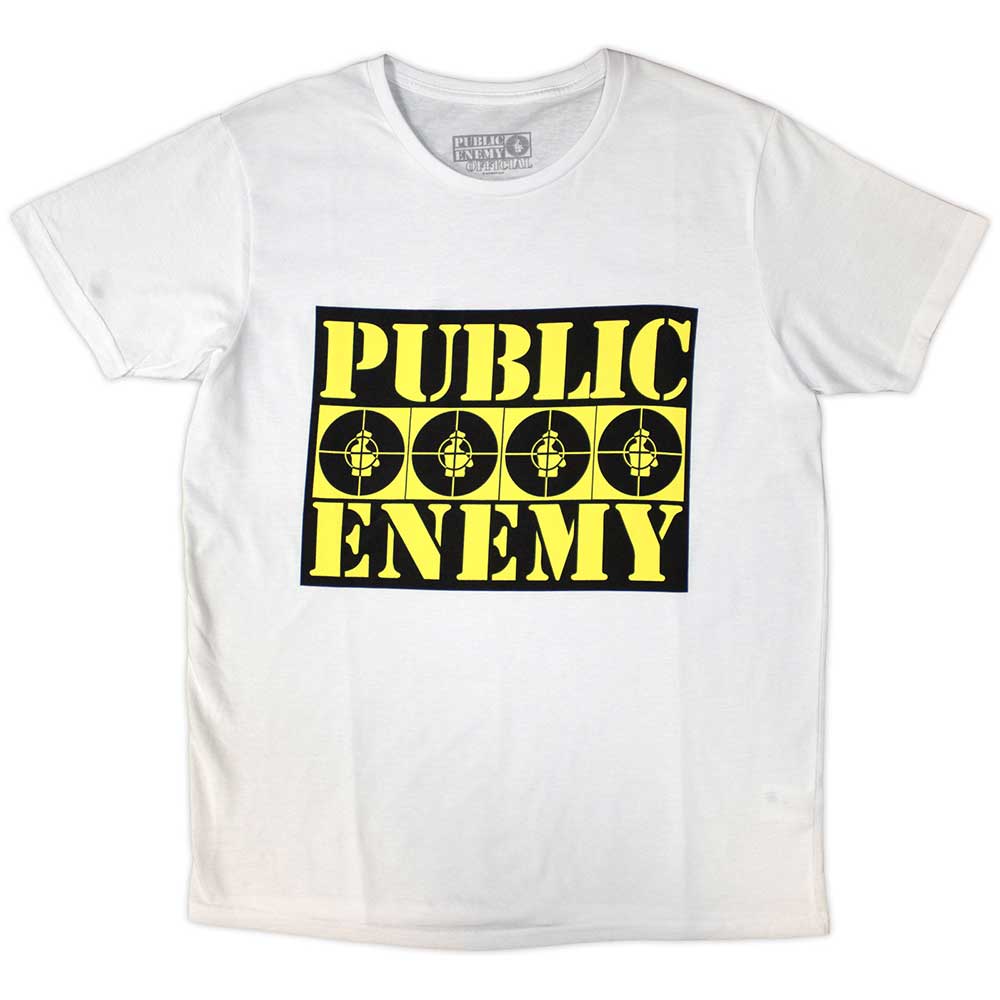 Public Enemy Unisex T-Shirt: Four Logos (White)