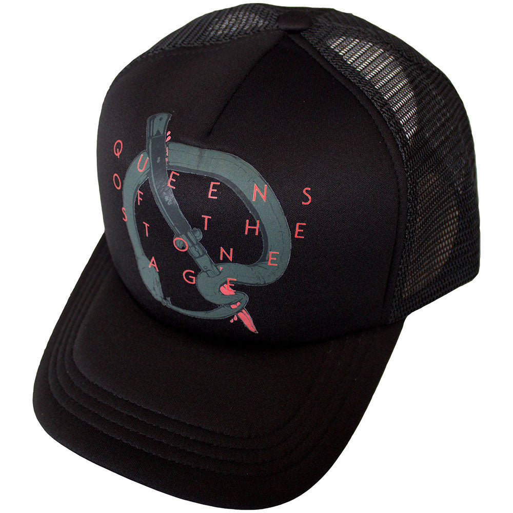Queens Of The Stone Age Unisex Mesh Back Cap: Q Emblem (Black)
