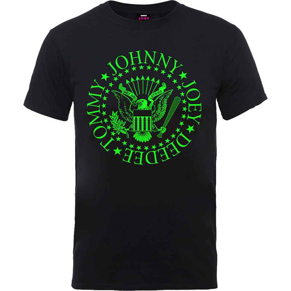 Ramones Unisex T-Shirt: Green Seal (Black) (Small)