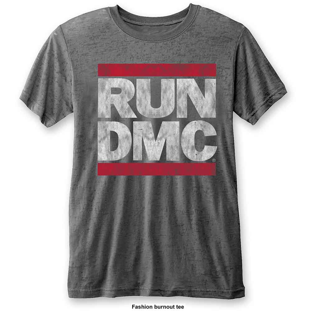 Run DMC Unisex Burnout T-Shirt: DMC Logo (Charcoal Grey)