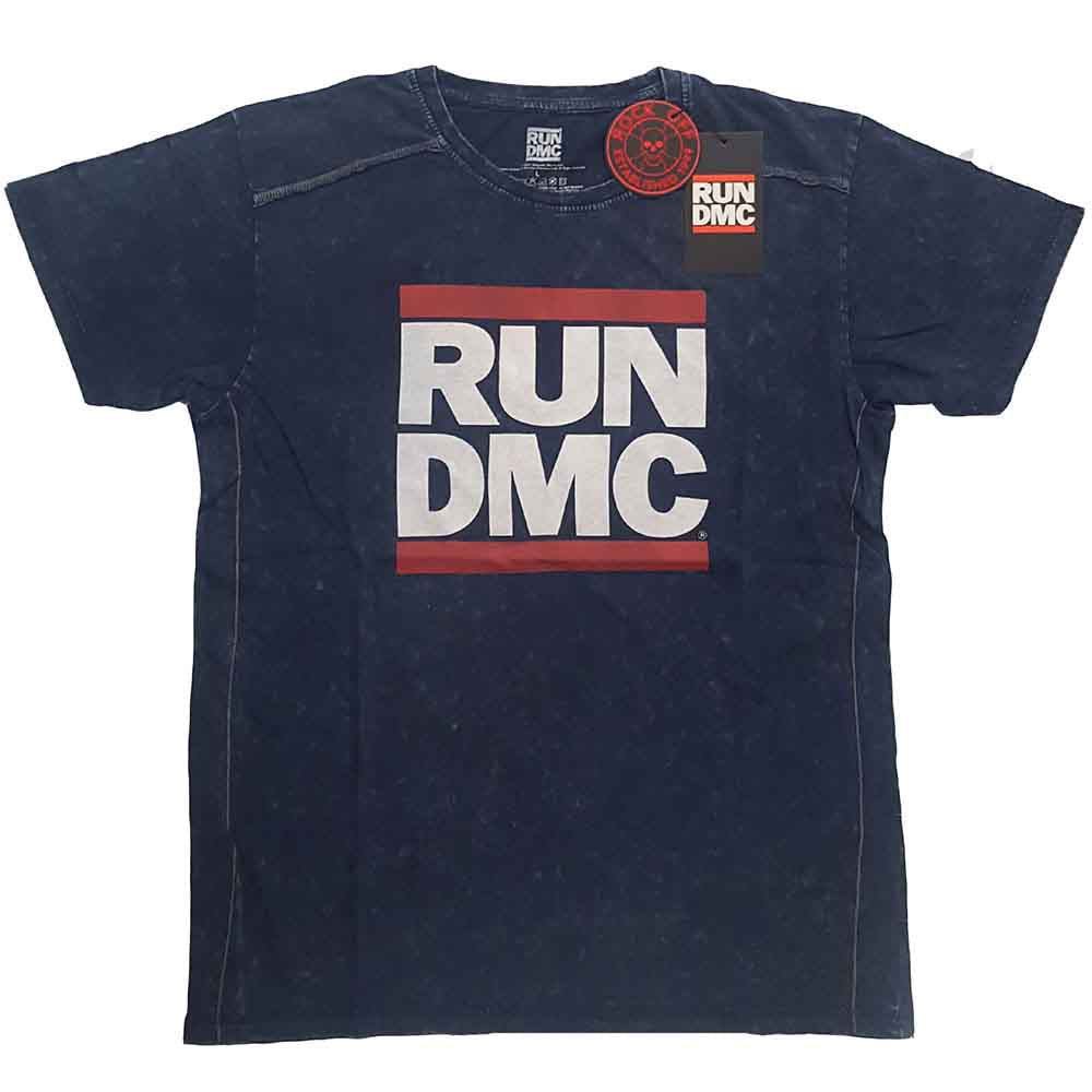 Run DMC Unisex T-Shirt: Logo (Navy Blue) (Wash Collection)