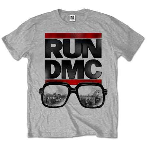 Run DMC Unisex T-Shirt: Glasses NYC (Grey)